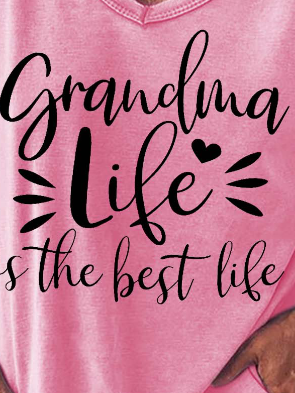 Women Grandma Letter Casual T-Shirt