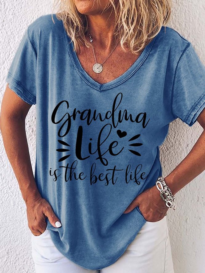 Women Grandma Letter Casual T-Shirt