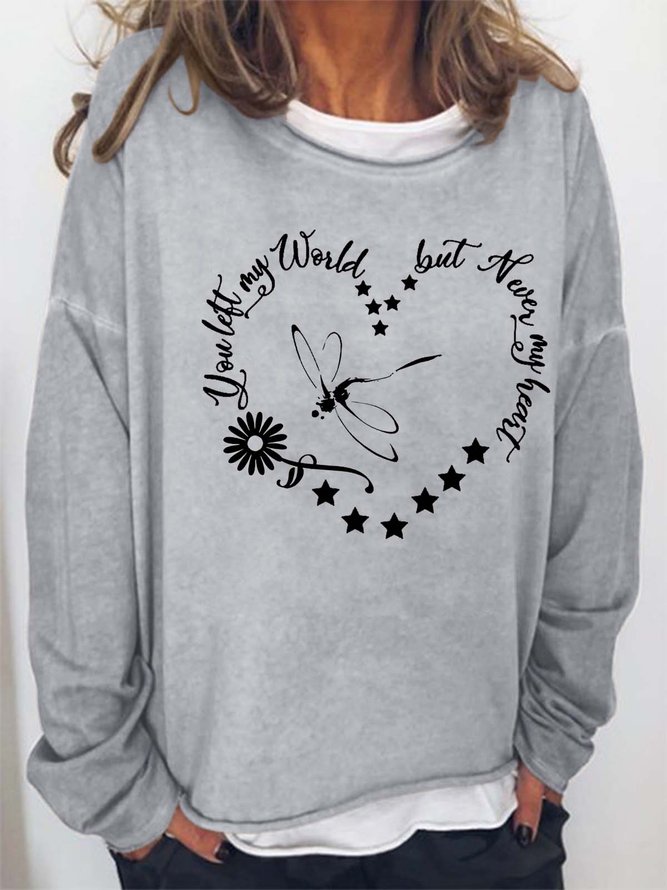 Women Dragonfly Floral Letters Animal Sweatshirts