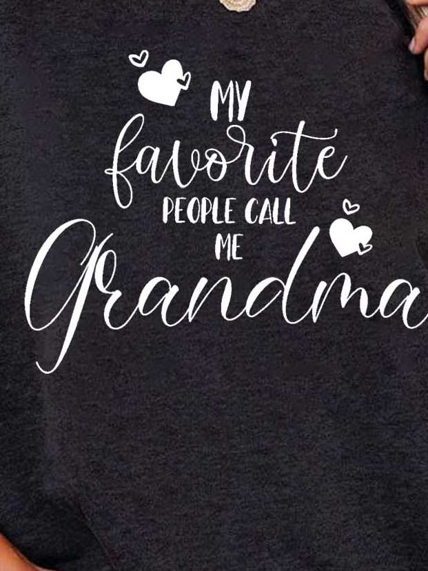 Women Grandma Cordate Letters Loose Casual Sweatshirts