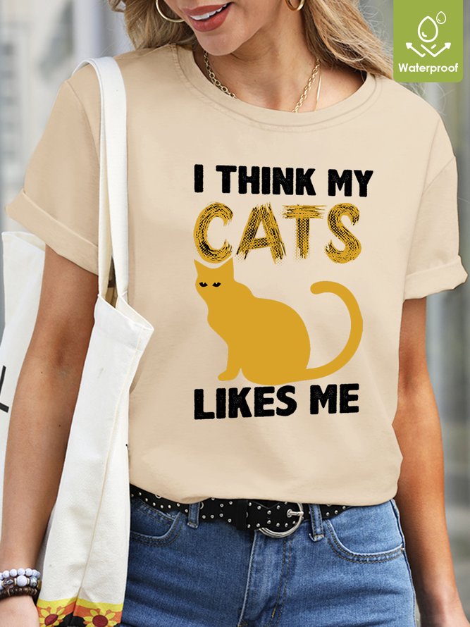 Waterproof, Oilproof And Stainproof Loose Cat T-Shirt