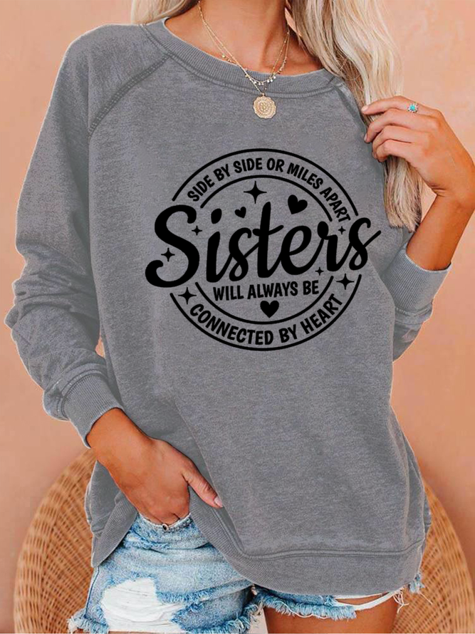 Sister Will Always Be Connected By Heart Women's Sweatshirts