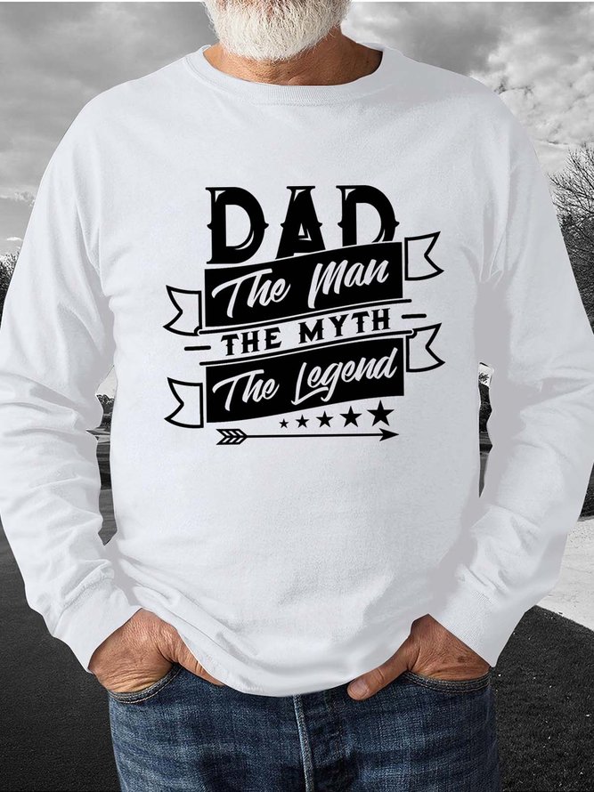 Men Star Dad Father Letters Casual Sweatshirt