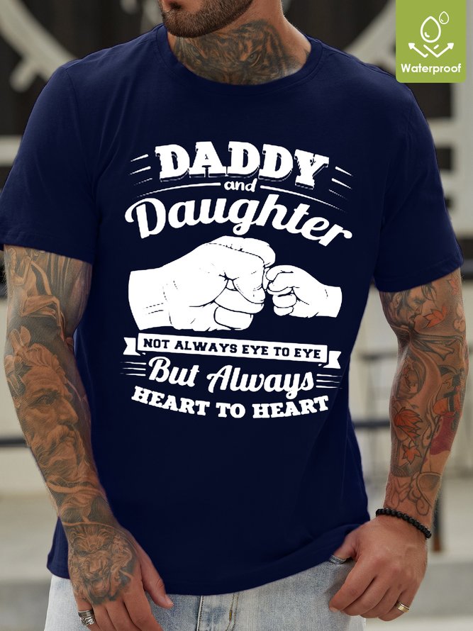 Mens Daddy & Daughter Letters Casual T-Shirt