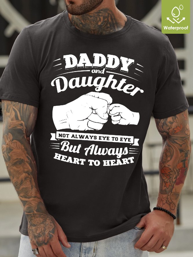 Mens Daddy & Daughter  Waterproof Oilproof And Stainproof Fabric T-Shirt