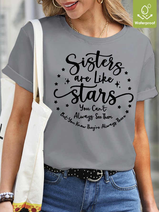 Womens sister Waterproof Oilproof And Stainproof Fabric T-Shirt