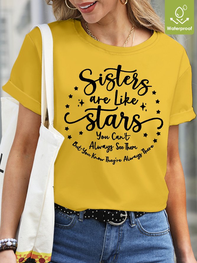 Womens sister Waterproof Oilproof And Stainproof Fabric T-Shirt