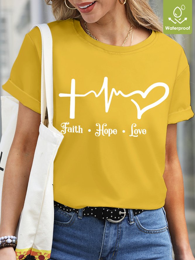 Faith Hope Love Waterproof Oilproof And Stainproof Fabric Women's T-Shirt