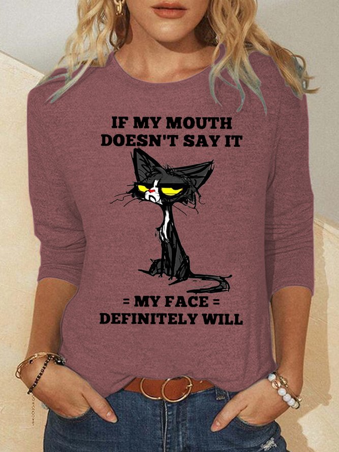 Womens In My Mouth Doesn‘t Say It Funny Long Sleeve Tops