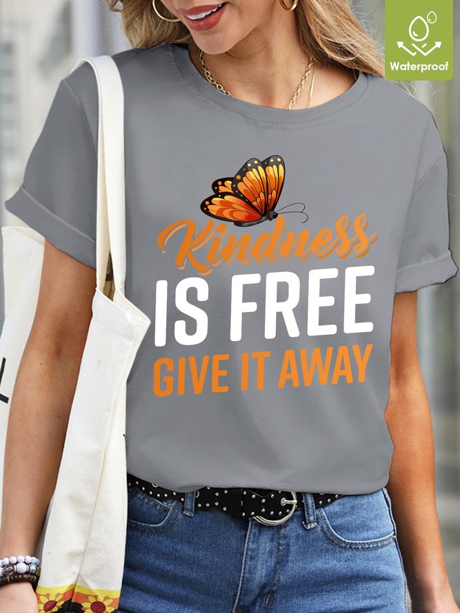 Butterfly Kindness Waterproof Oilproof And Stainproof Fabric Women's T-Shirt