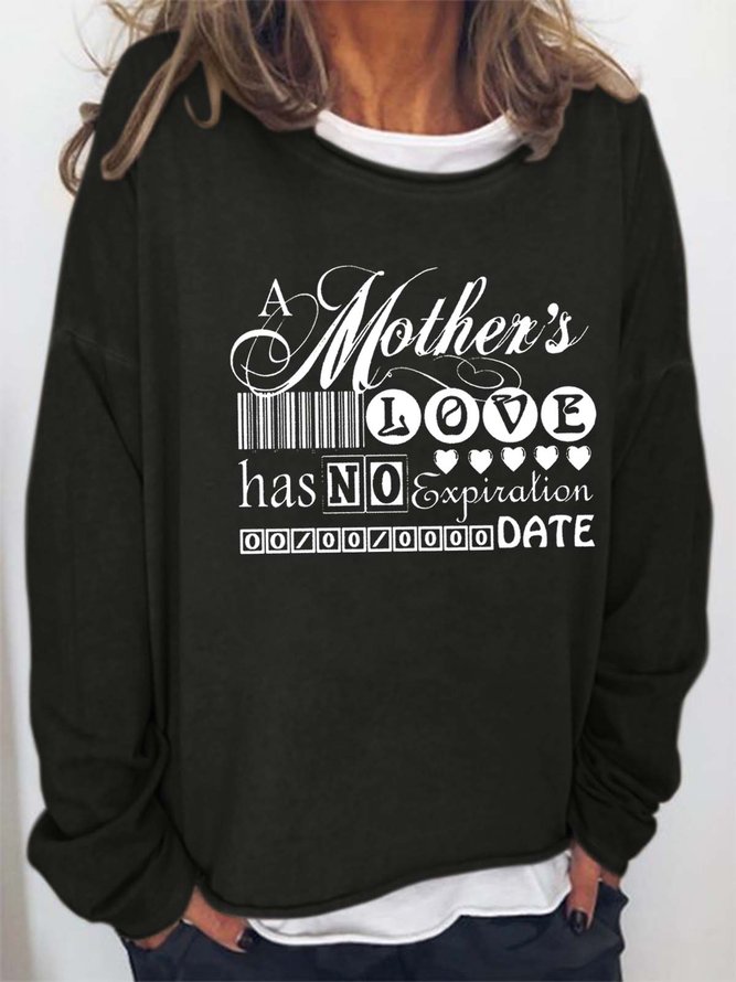 Women Family Mother Love Casual Loose Text Letters Sweatshirts