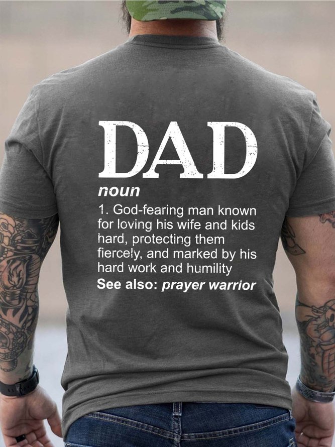 Men Father Family Kids Wife Text Letters T-Shirt