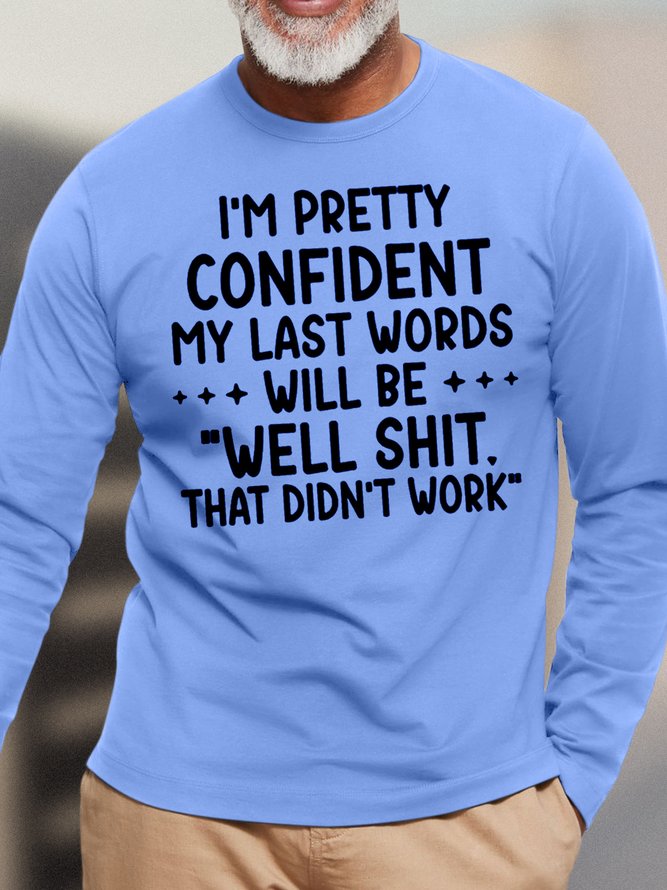 Mens Funny Letter Casual Cotton T-Shirt