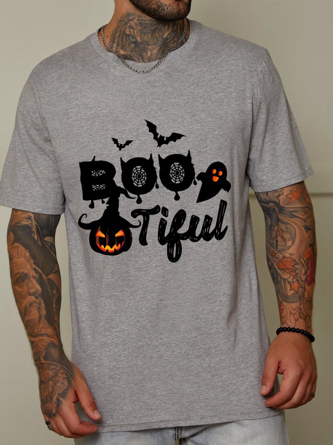 Halloween pumpkin bat Men`s T-Shirt