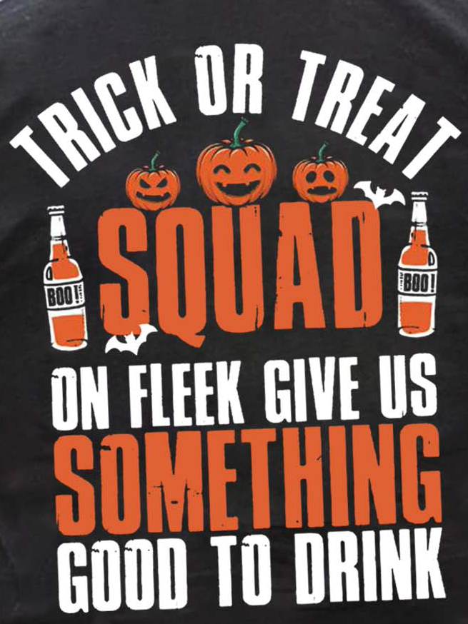 Men Halloween Pumpkin Light Drink Letters Vintage T-Shirt