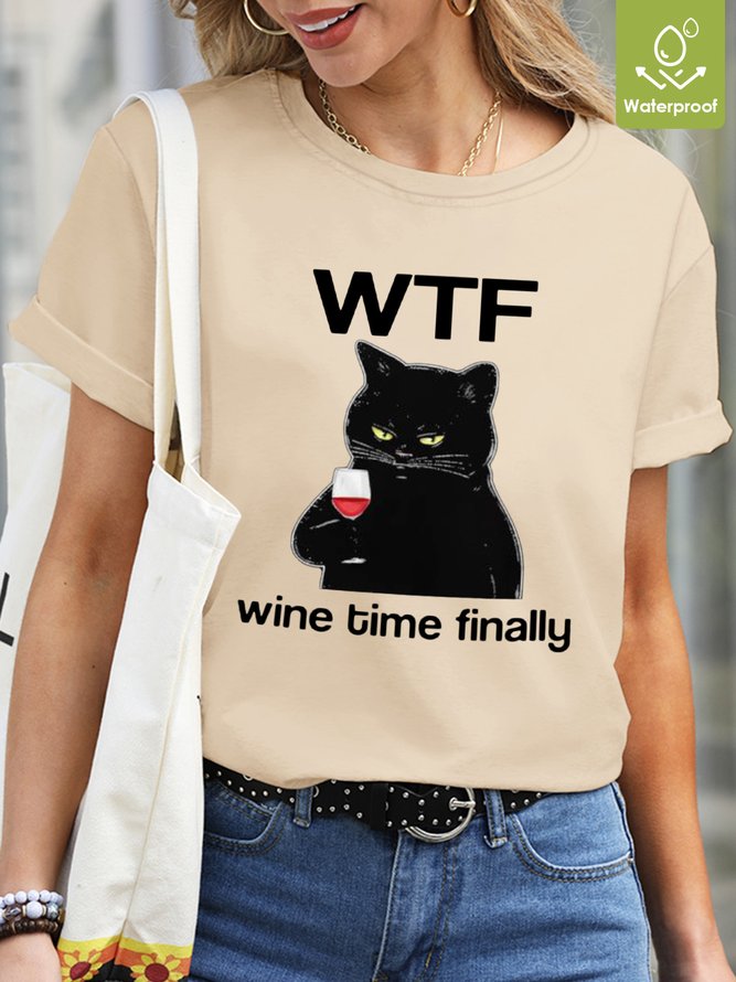 Lilicloth X Kelly WTF Wine Time Finally Waterproof Oilproof Stainproof Fabric T-Shirt