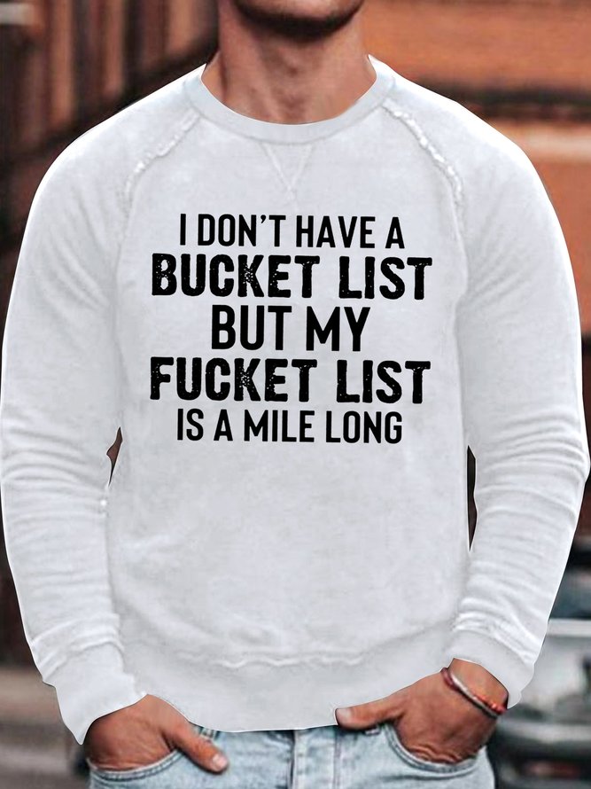 Mens funny Letters Crew Neck  Sweatshirt
