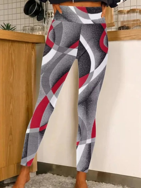 Womens Abstract Print Casual Leggings