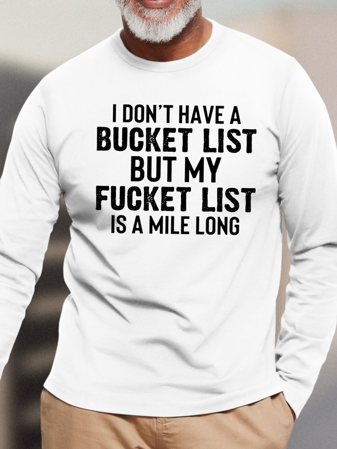 Mens Funny Letters Cotton T-Shirt