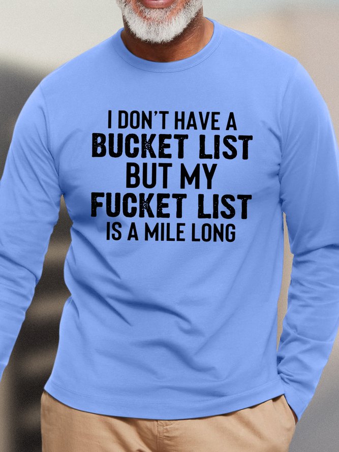 Mens Funny Letters Cotton T-Shirt