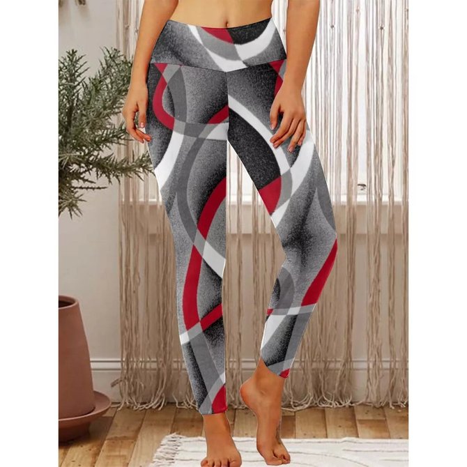 Womens Abstract Print Casual Leggings
