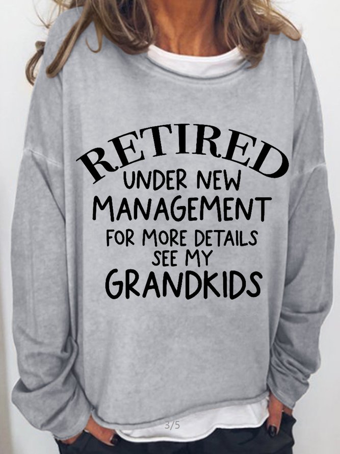 Womens Retired grandchild Crew Neck Sweatshirts