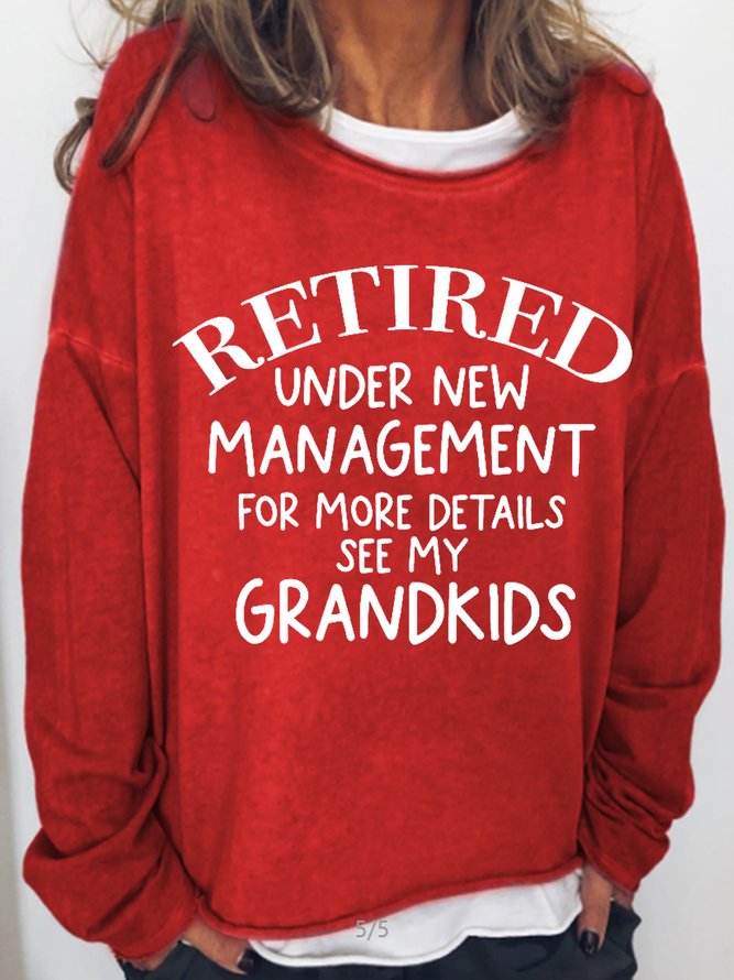 Womens Retired grandchild Crew Neck Sweatshirts
