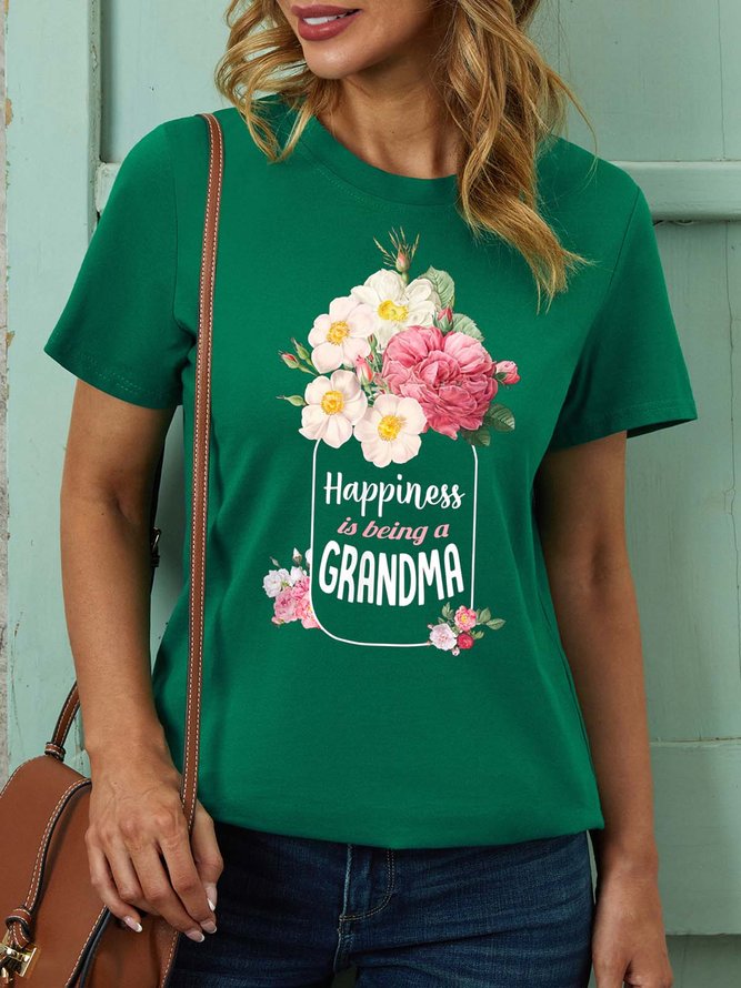 Women Being Grandma Family Plant Loose Casual T-Shirt