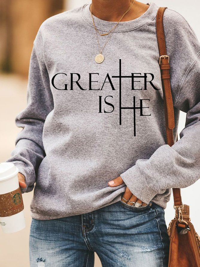 Greater Is He Cross Women's Sweatshirts