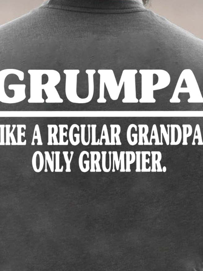 Men Regular Grandpa Grumpa Letters Basics T-Shirt
