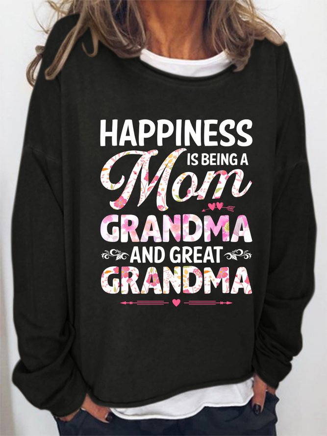Happiness Is Being A MomWomen`s Loose Casual Sweatshirts