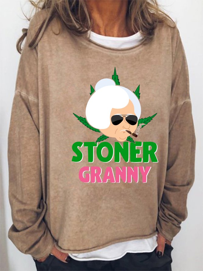 Stoner Granny Women`s Loose Casual Sweatshirts