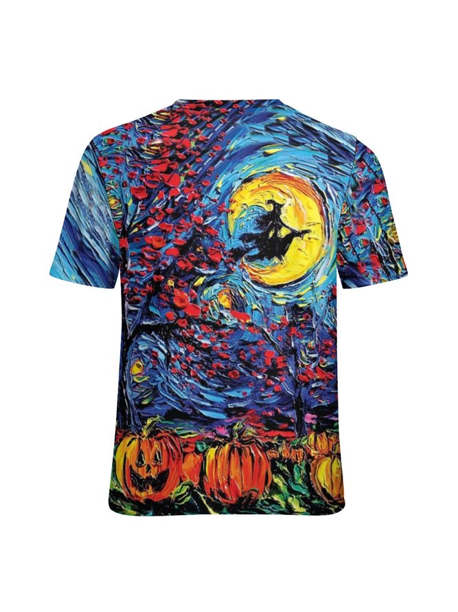 Womens Halloween Witch Casual T-Shirt