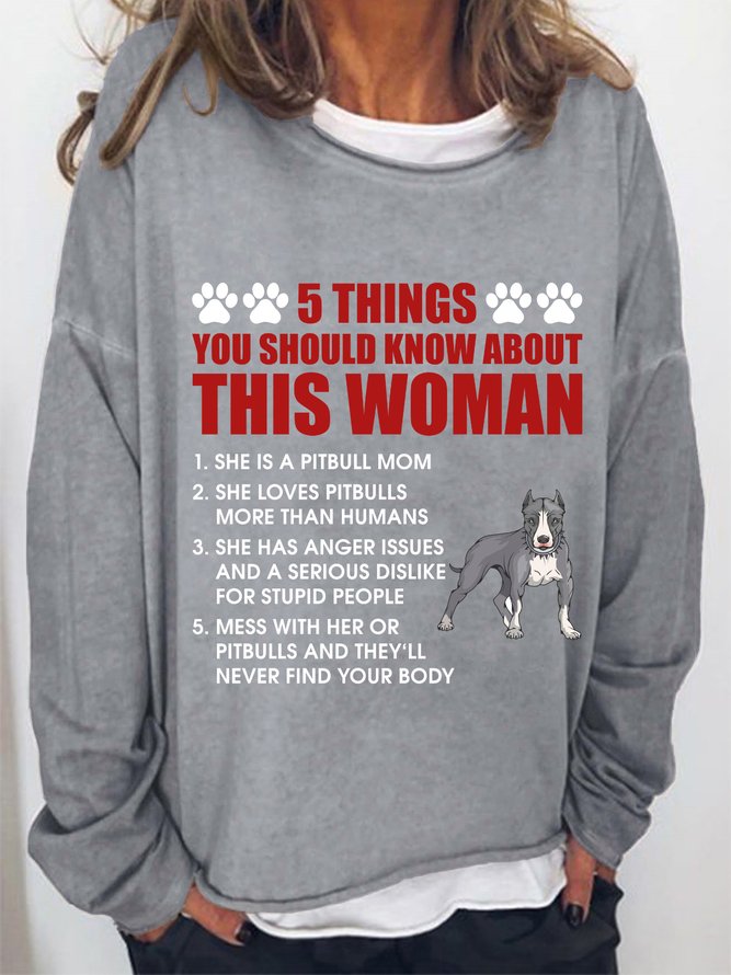 Five Things About This Women Pitbull Women`s Loose Casual Sweatshirts