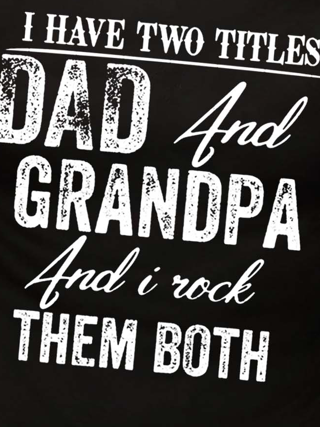 Men Dad Grandpa Love Family Letters Crew Neck Fit T-Shirt