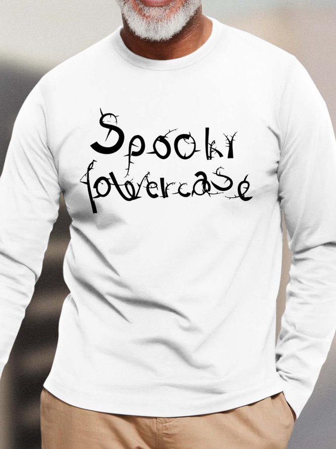 Men Spooky Letters Casual Loose Cotton T-Shirt