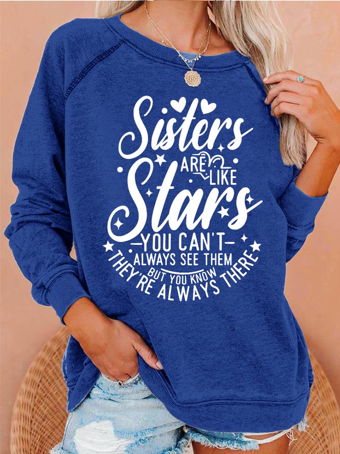 Womens Cute Sister Crew Neck Sweatshirts