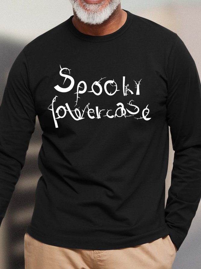 Men Spooky Letters Casual Loose Cotton T-Shirt