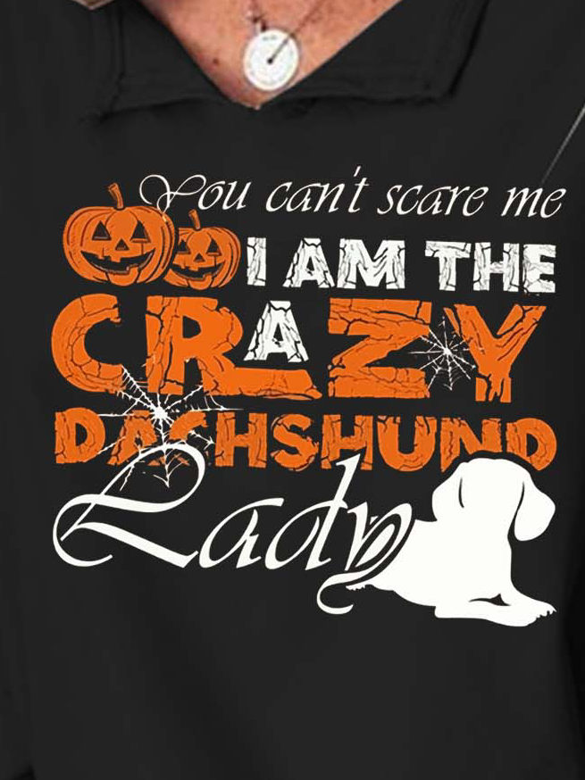 Women Pumpkin Light Halloween Crazy Dog Casual Regular Fit Shawl Collar Sweatshirts