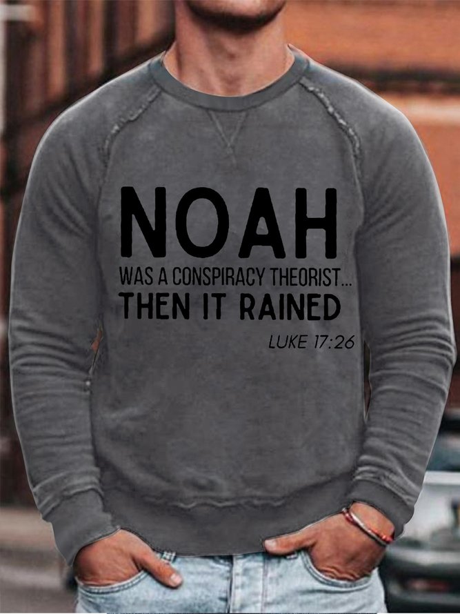 Funny Noah Conspiracy Theorist Men's Cotton-Blend Sweatshirt