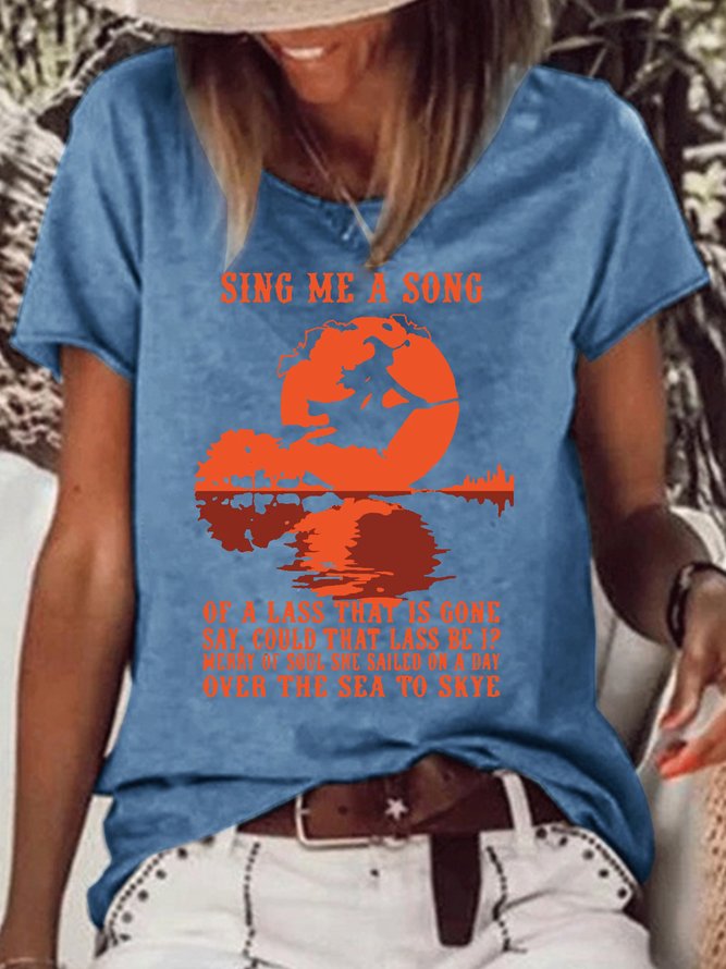 Womens Sing Me A Song Halloween Casual T-Shirt