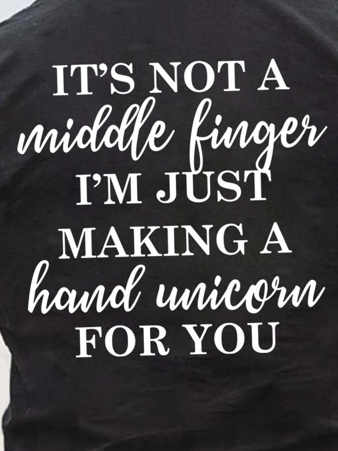 Men Middle Finger Making A Hand Unicorn Text Letters T-Shirt