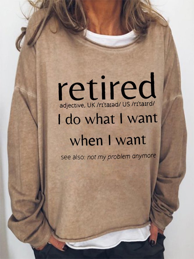Women Funny Graphic Retired  Simple Sweatshirts