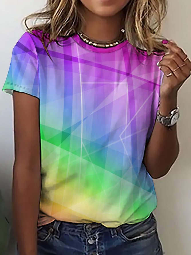 Lilicloth X Paula Rainbow Geometric Women's T-Shirt