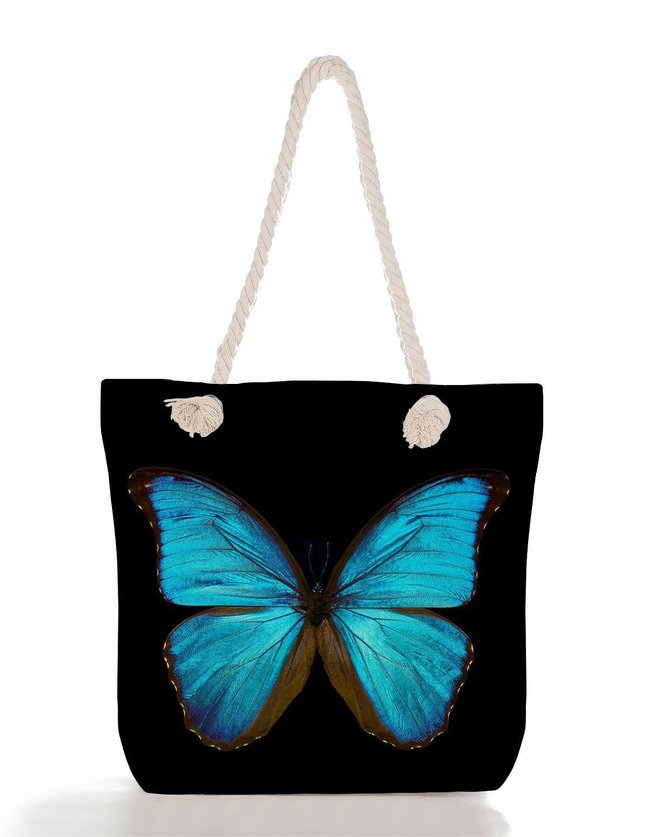 Butterfly Among Flowers Shopping Totes