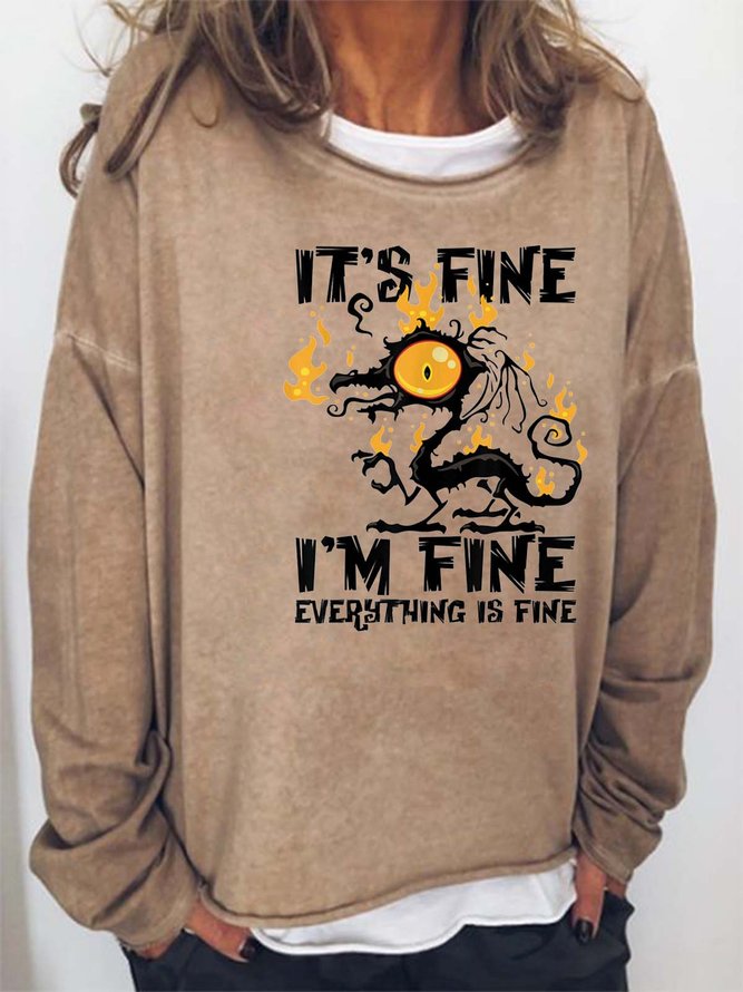 Women I’m Fine Casual Sweatshirts