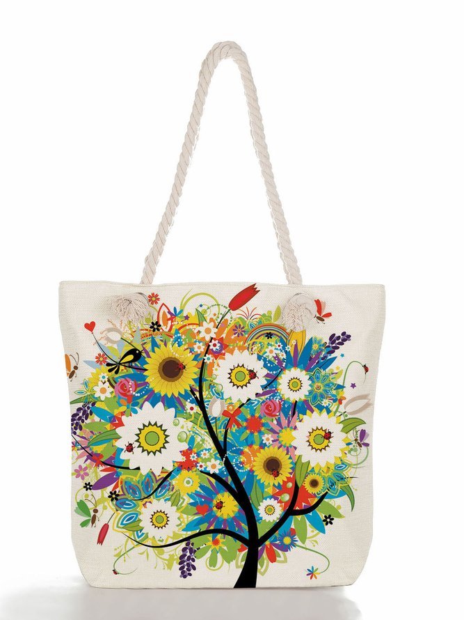 Flower Tree Shopping Totes