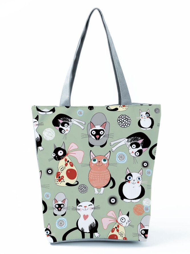 Cat Graphic Shopping Totes