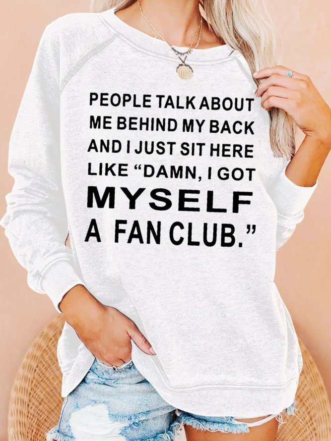 Womens Funny Letter Crew Neck Sweatshirts