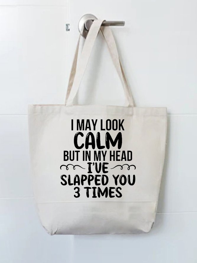Funny Words Printed Letter Shopping Totes